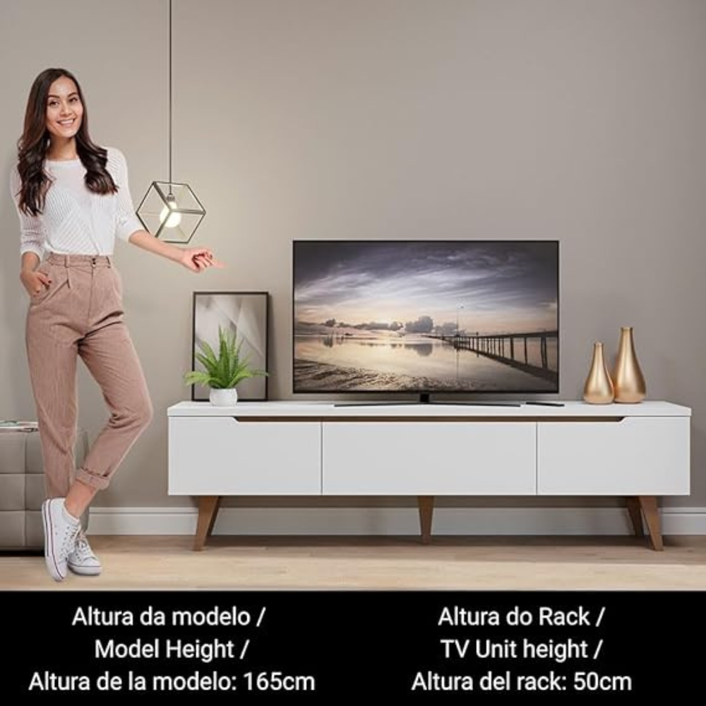 Madesa Reims TV Stand Up to 75'' White - Image 5