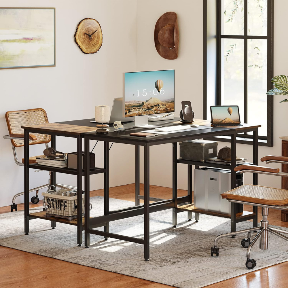 CubiCubi Computer Desk with Storage Shelves - Image 3