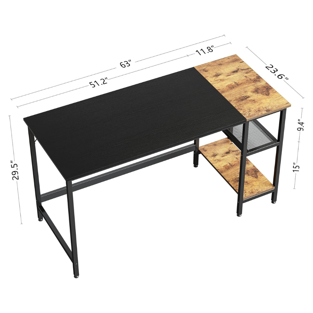 CubiCubi Computer Desk with Storage Shelves - Image 8