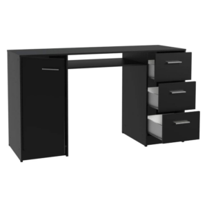 Madesa Home Office Computer Writing Desk with 3 Drawers, 1 Door and 1 Storage Shelf