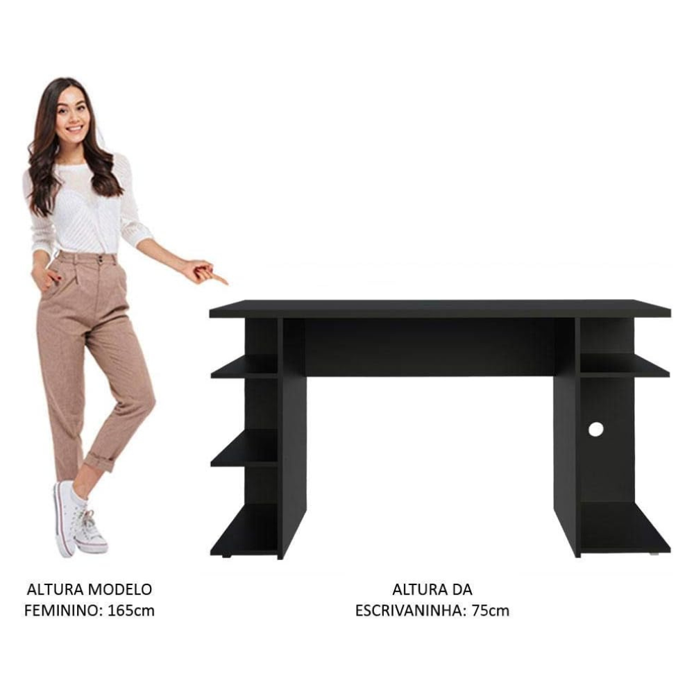 Madesa Computer Desk Gamer Desk 9409 - Black - Image 6