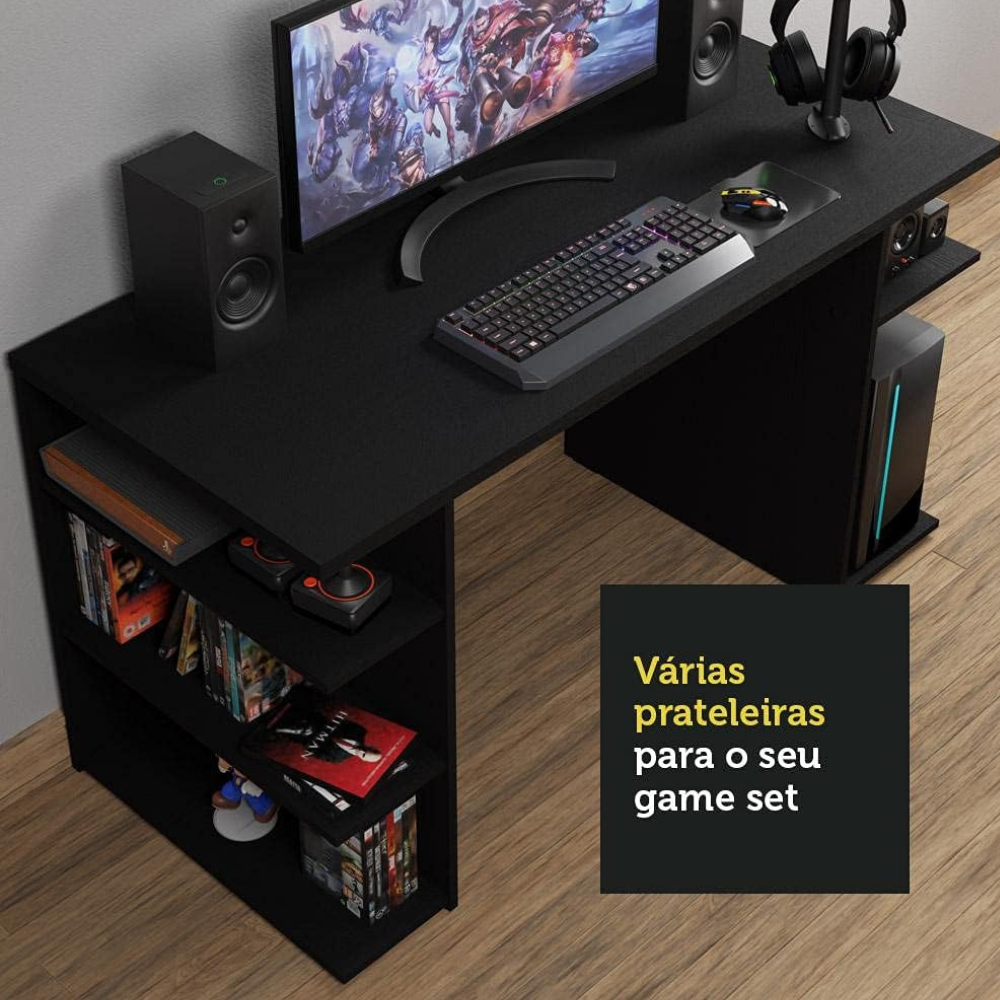 Madesa Computer Desk Gamer Desk 9409 - Black - Image 3