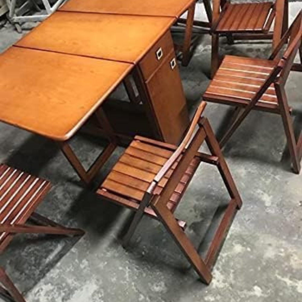 Beech Wood Large Table with 6 Chairs - Image 3