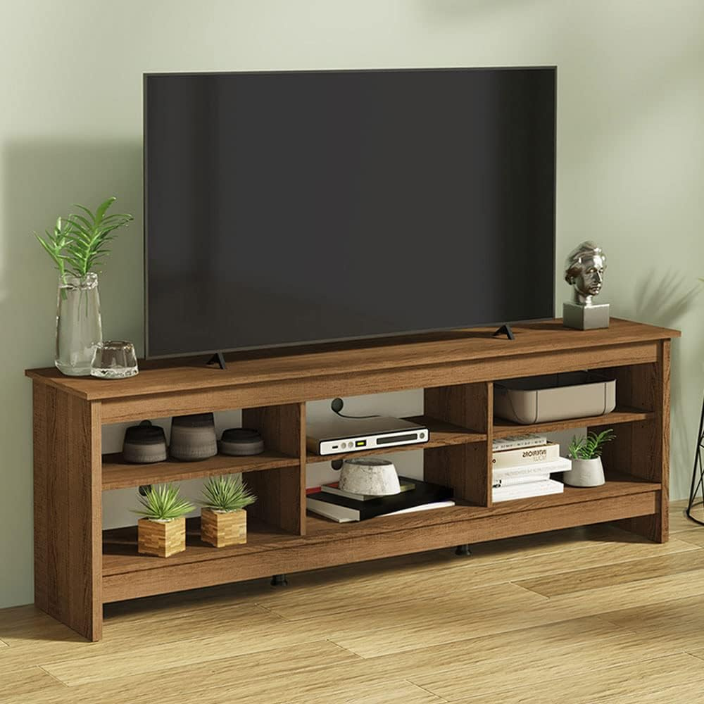 Madesa TV Table for TVs up to 75” Rustic Wood - Image 2