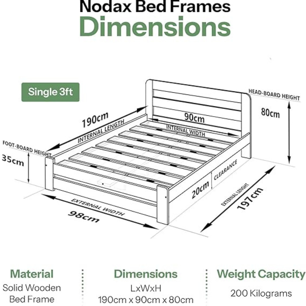 Solid Pine Wooden Single Bed Frame - Image 6