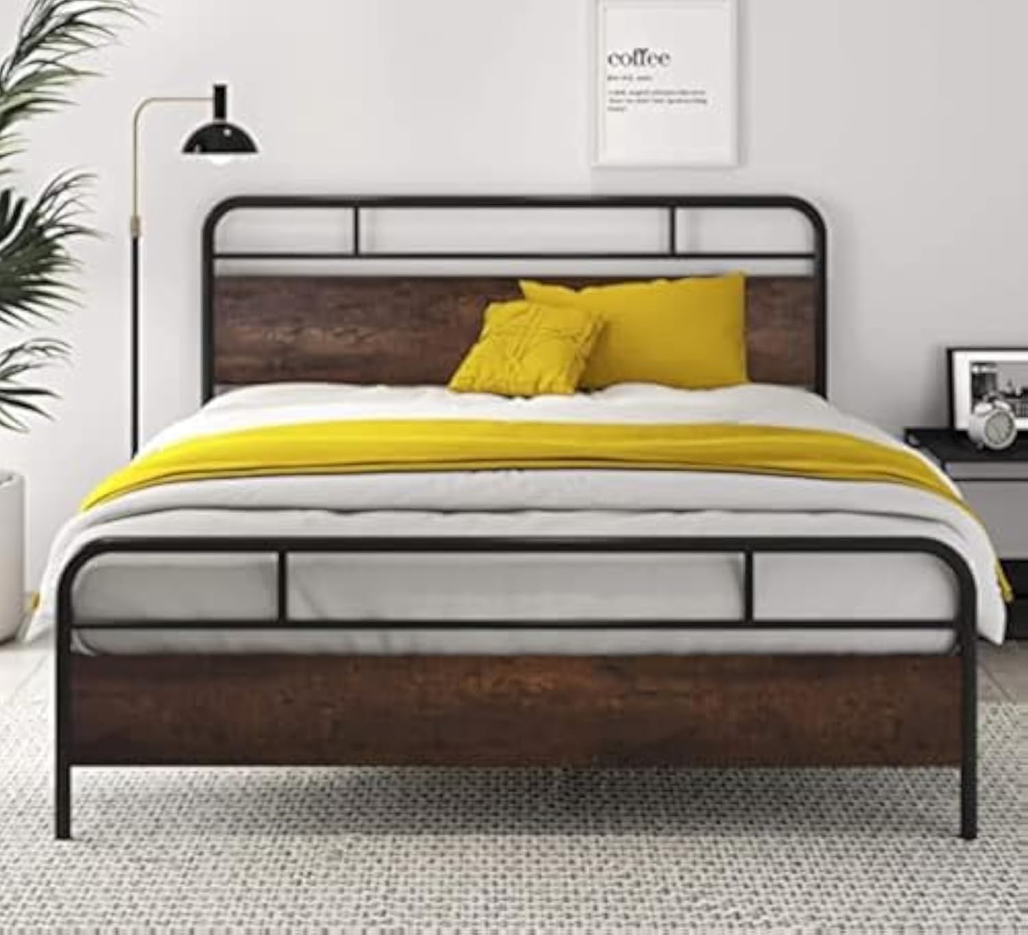 LION HOME Industrial Queen Platform Bed Frame - Image 2