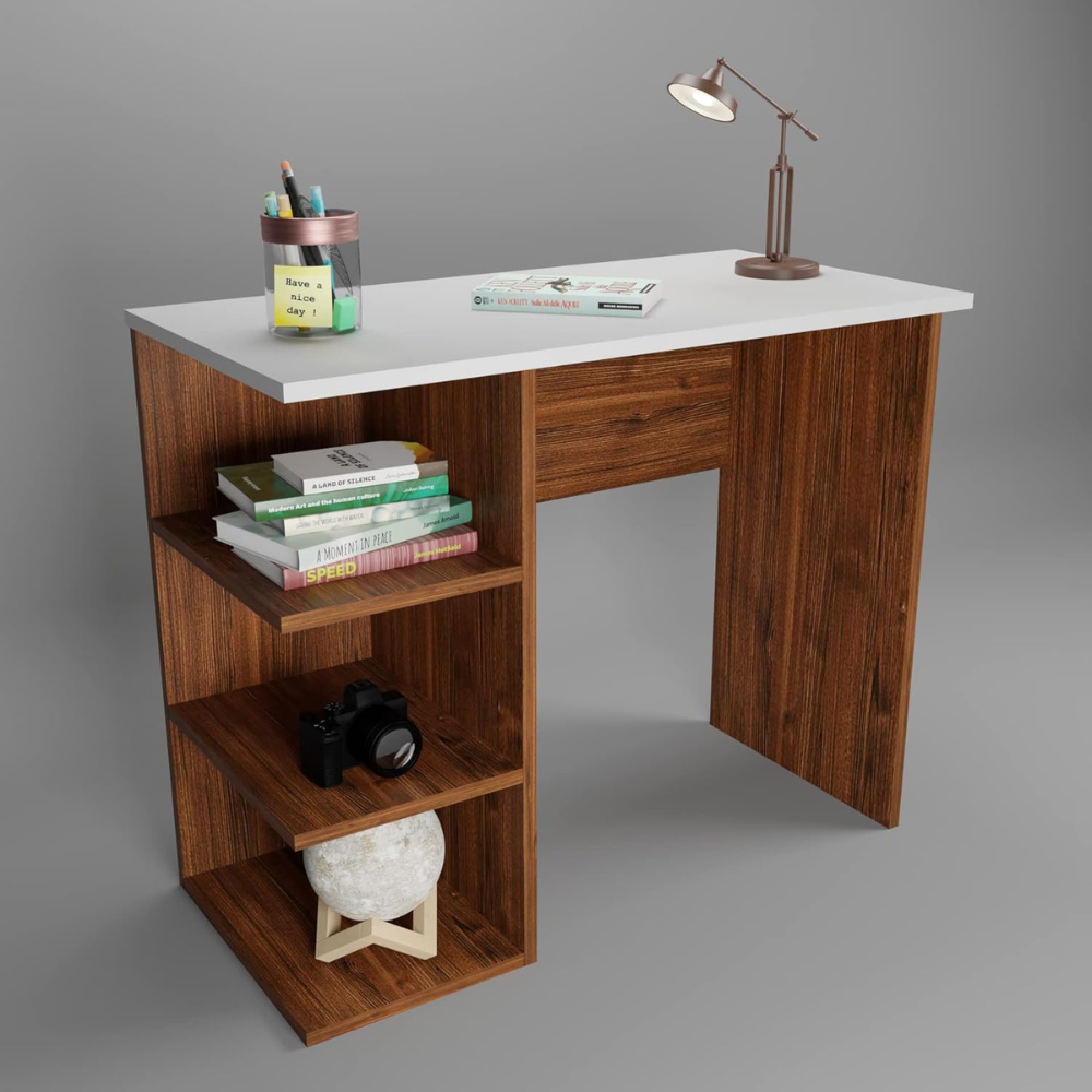 DFC Vello Engineered Wood Study Desk with 3 Shelf Storage - Image 3