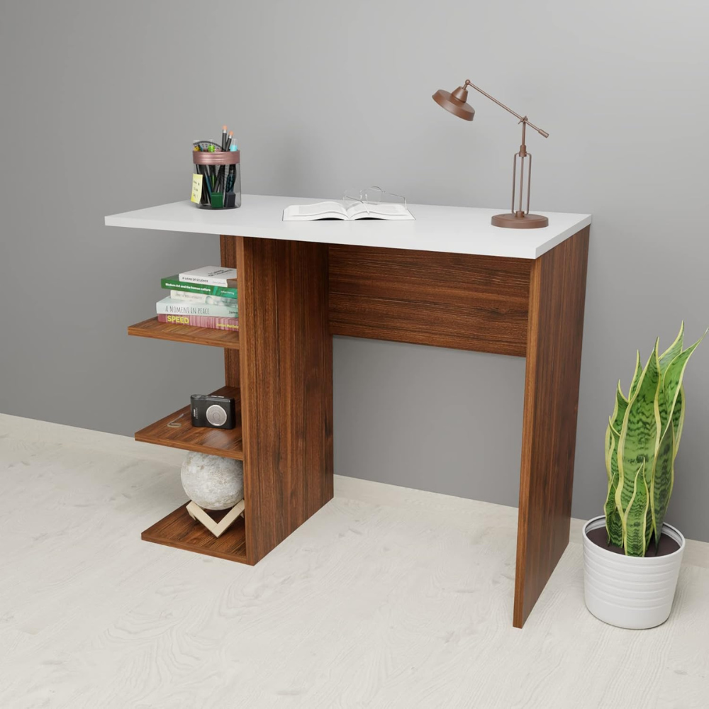 DFC Vello Engineered Wood Study Desk with 3 Shelf Storage - Image 2