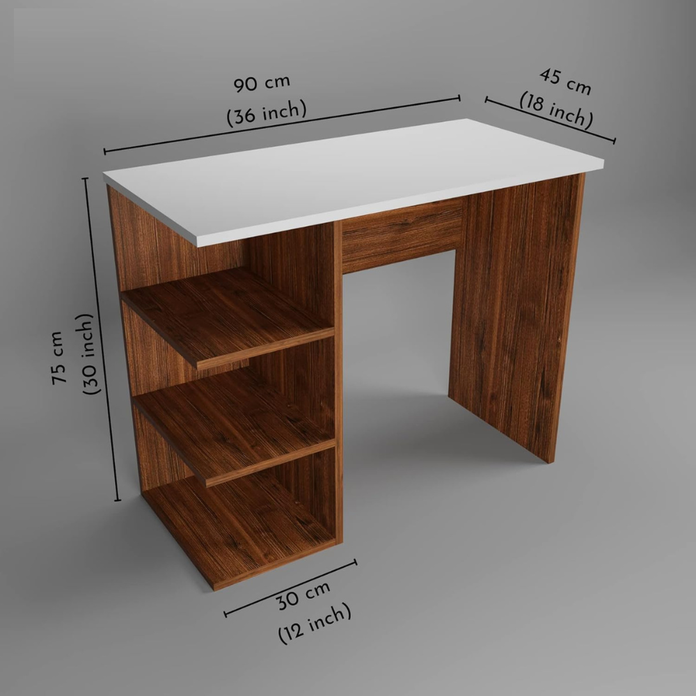 DFC Vello Engineered Wood Study Desk with 3 Shelf Storage - Image 4
