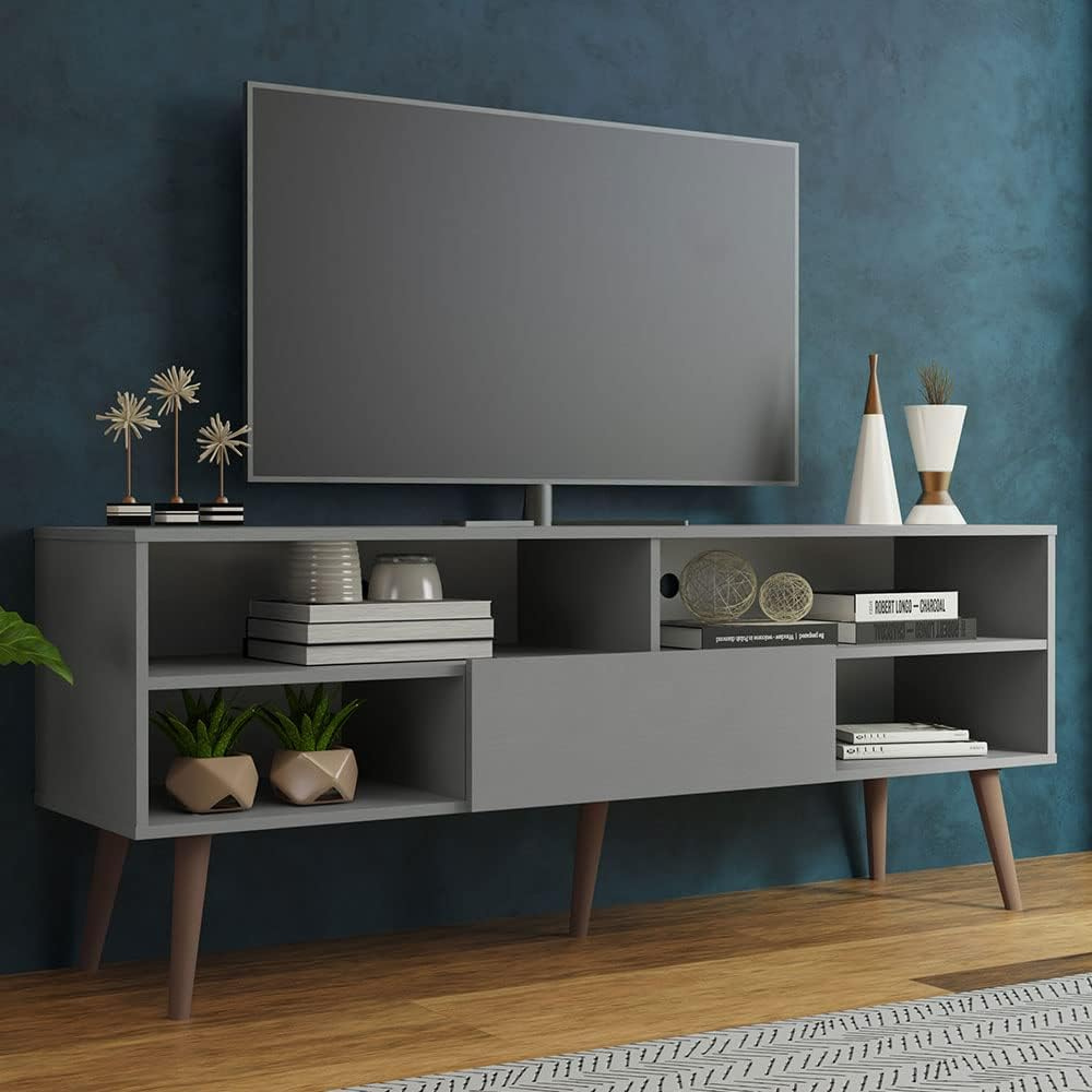 Madesa TV Stand for 65 Inch TV with Door & Shelves - Image 2