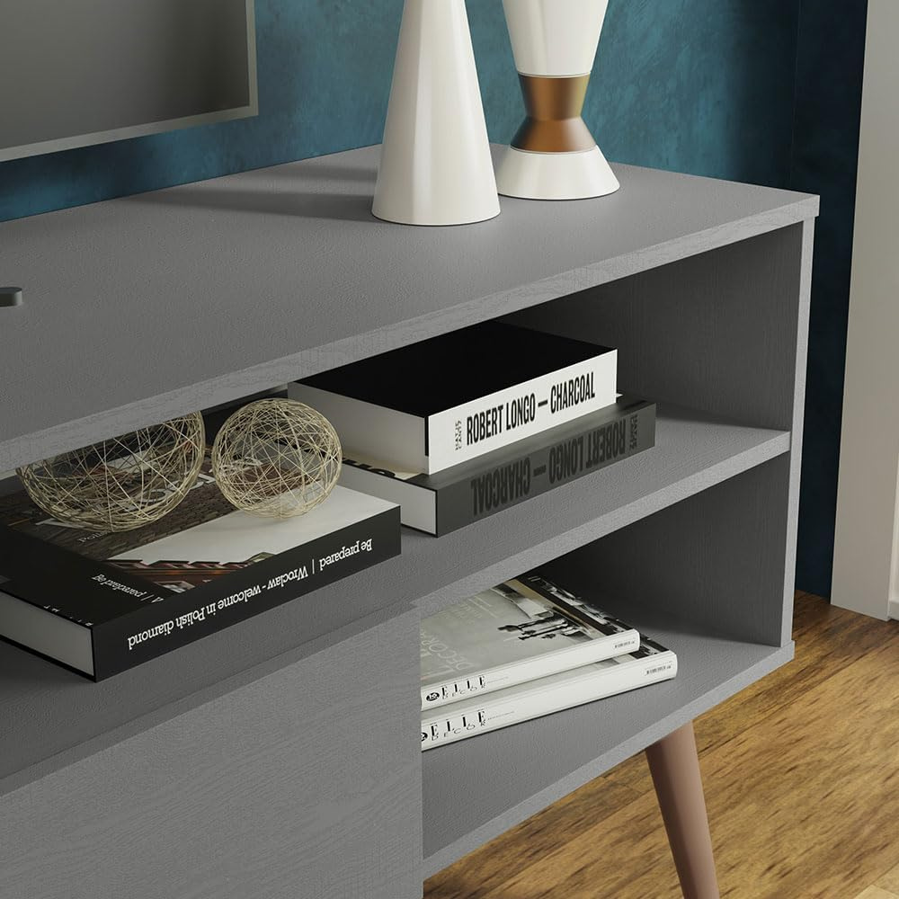 Madesa TV Stand for 65 Inch TV with Door & Shelves - Image 4