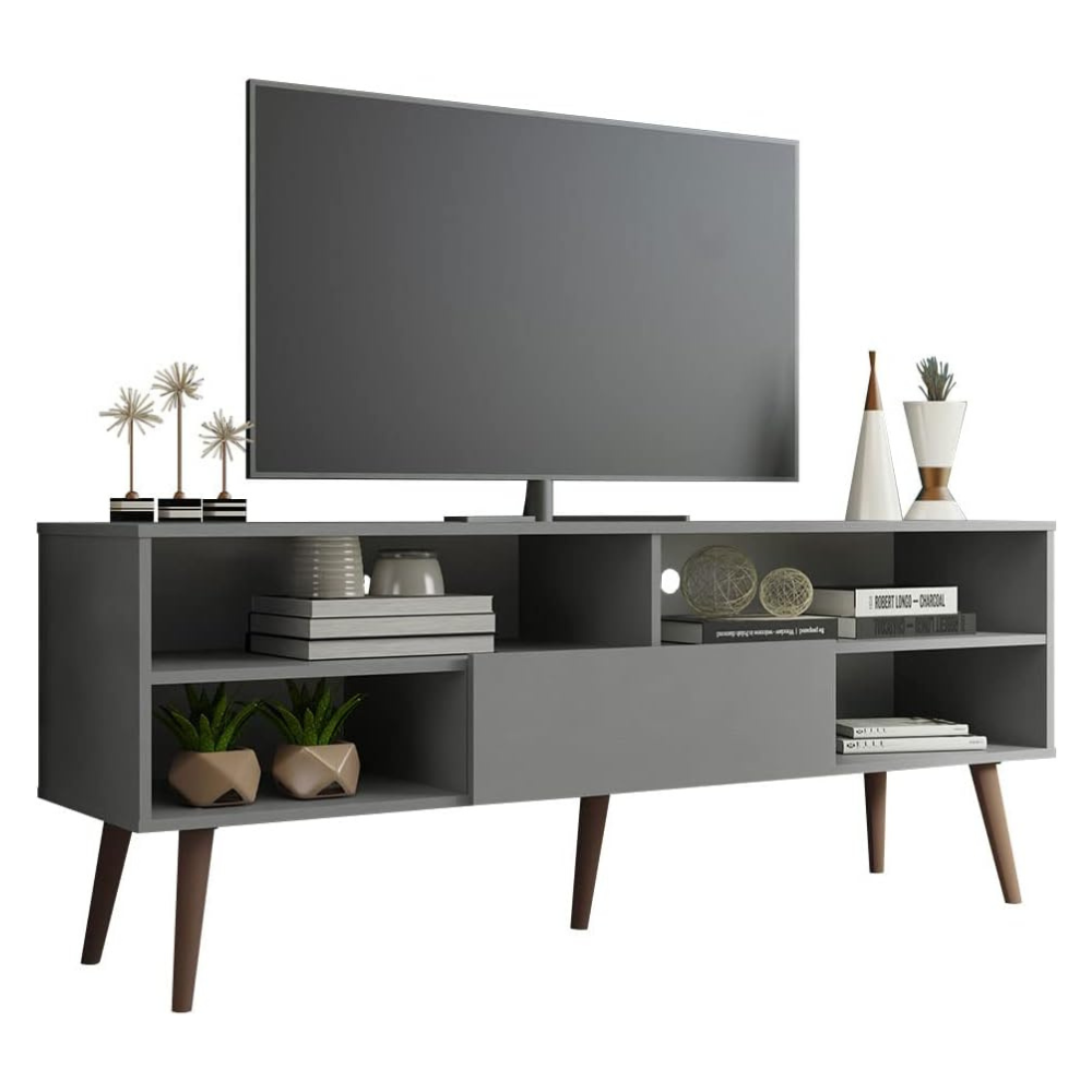 Madesa TV Stand for 65 Inch TV with Door & Shelves