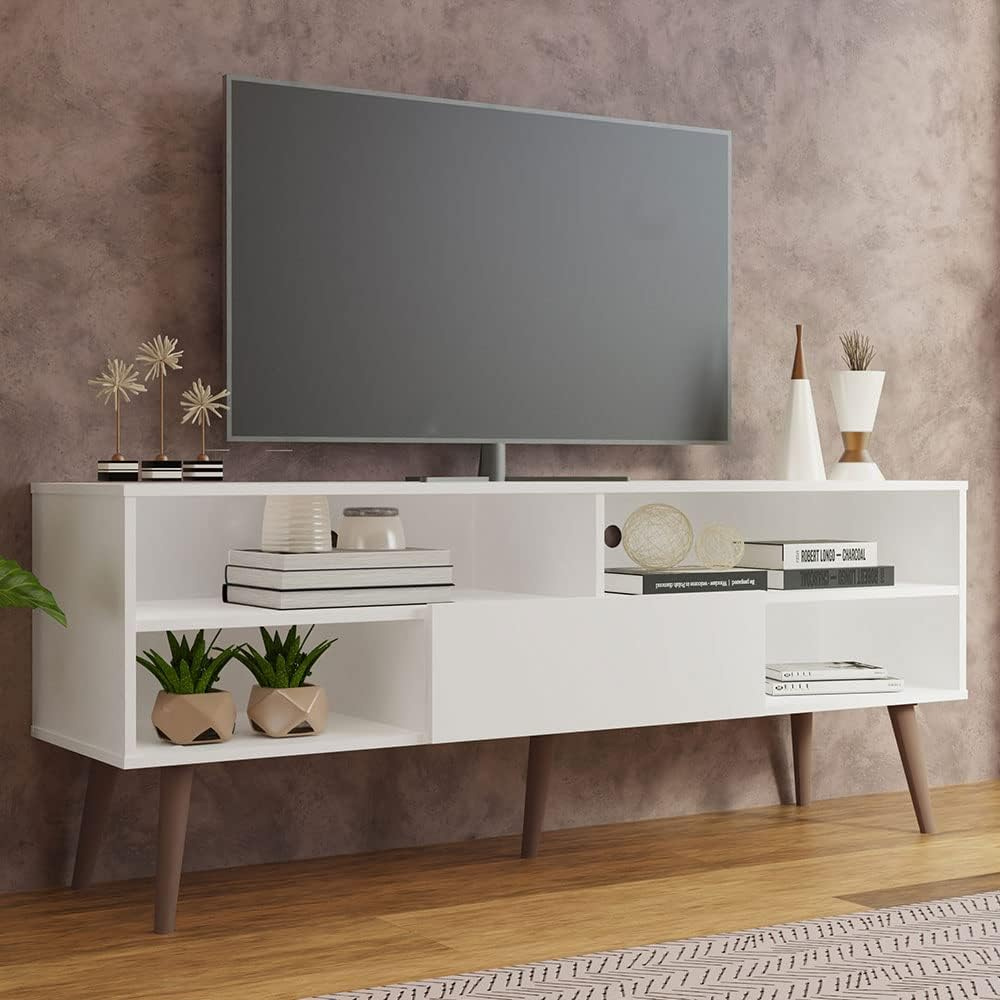 Madesa TV Stand for 65 Inch TV with Door & Shelves - Image 2