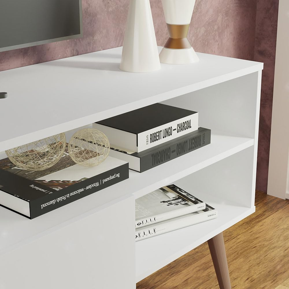Madesa TV Stand for 65 Inch TV with Door & Shelves - Image 3