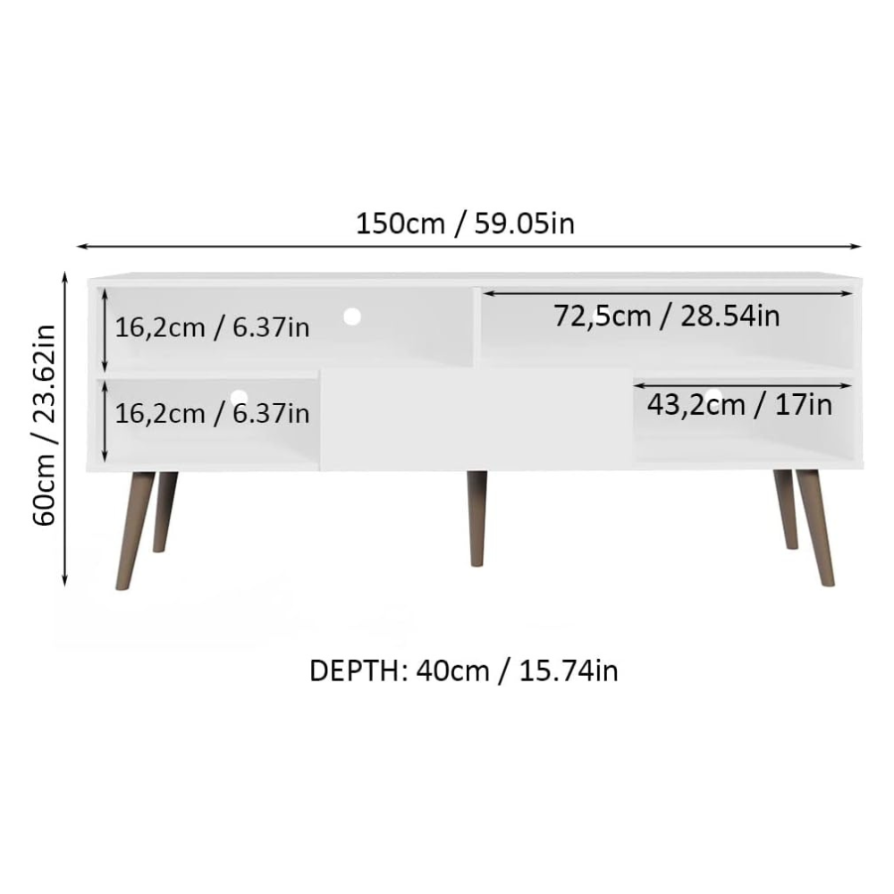 Madesa TV Stand for 65 Inch TV with Door & Shelves - Image 6