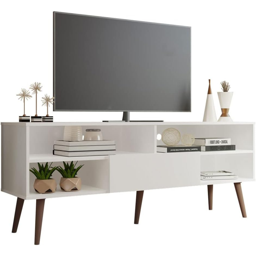 Madesa TV Stand for 65 Inch TV with Door & Shelves