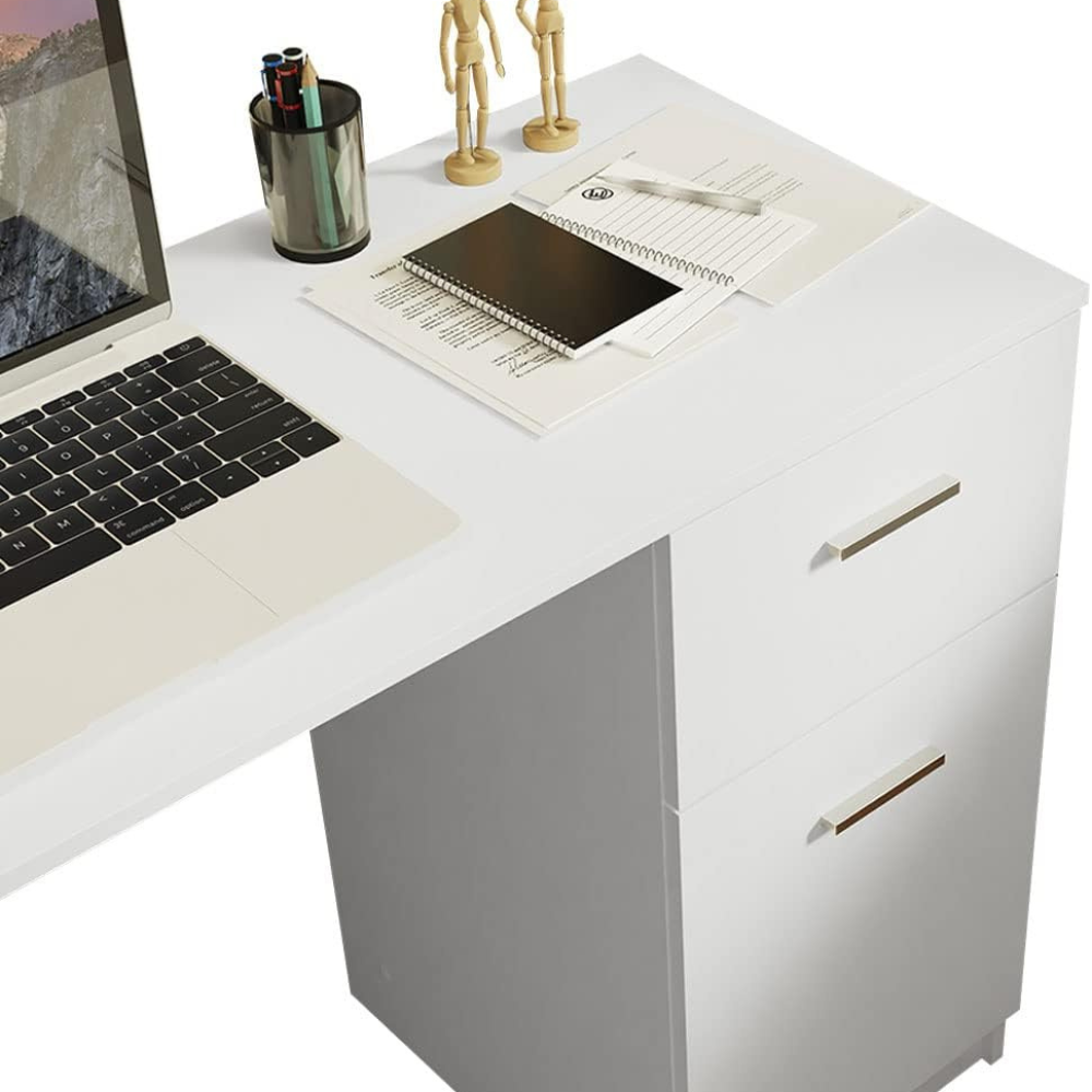 Madesa Compact Computer Desk with 1 Drawer and 1 Door - Image 5