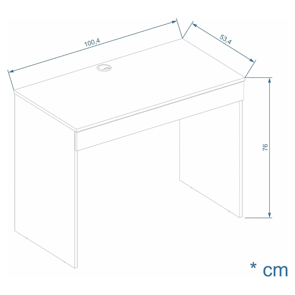 KOMTO White Computer Desk with Drawer - Image 7