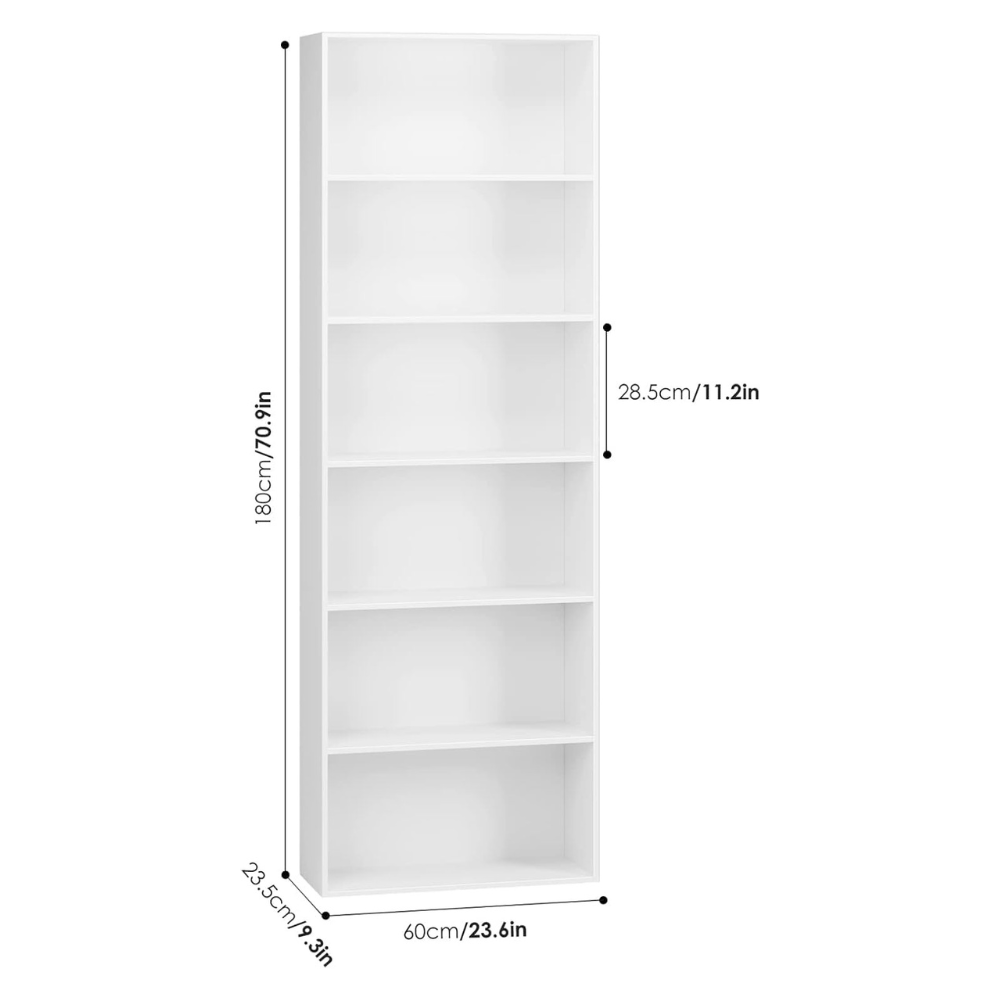 OPEX Wooden Bookcase with 6 Shelves - Image 6
